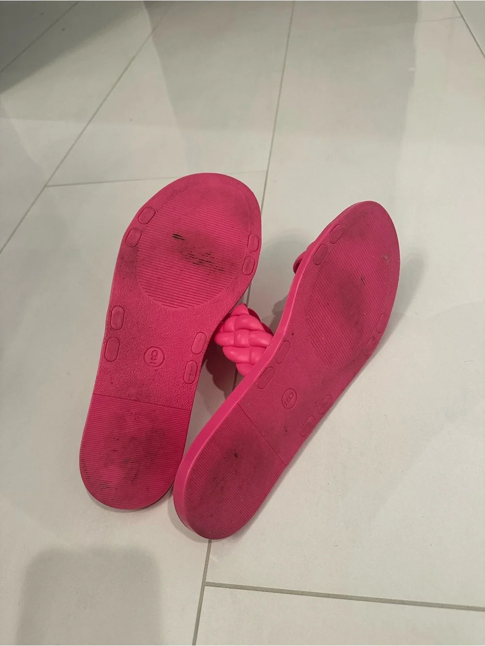 Shade & Shore Women's Braided Double-Strap Slide Sandals - Hot Pink
